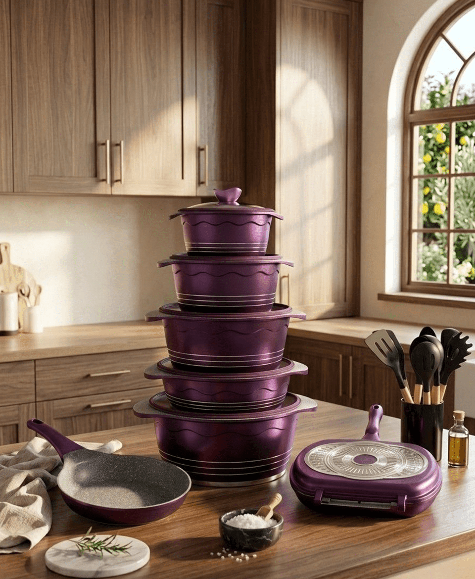 Violet Set 22 PCS - Non Stick Cookware Set